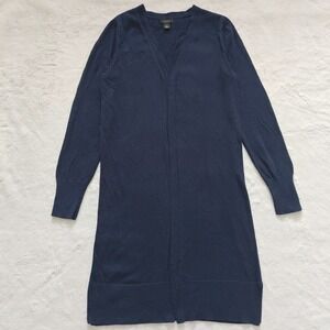 Halogen Women's Cardigan Sweater Knit Small Navy Blue Open Soft Cotton Blend